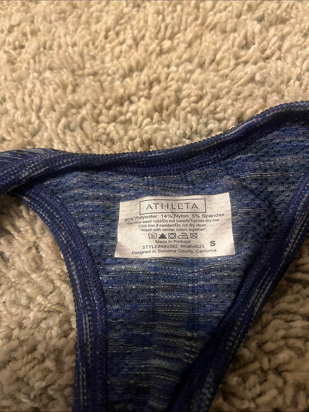 Athleta Blue Space-Dye Racerback Tank - Picture 2 of 4